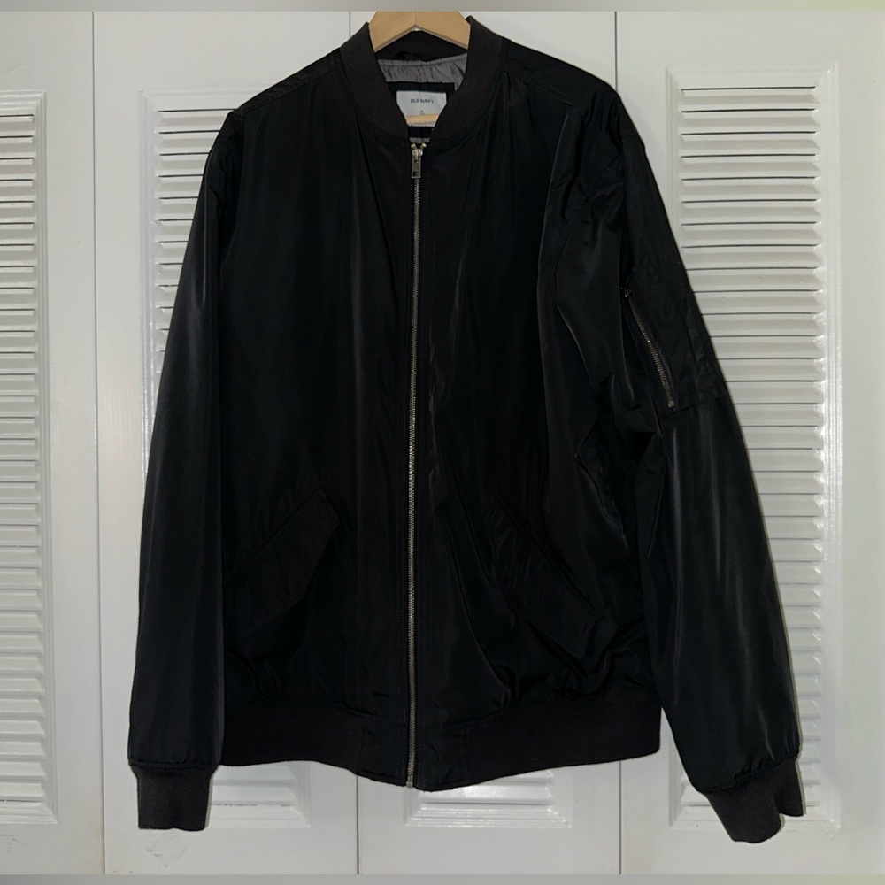 Old Navy Water-resistant Bomber Jacket - Black - Size XLT